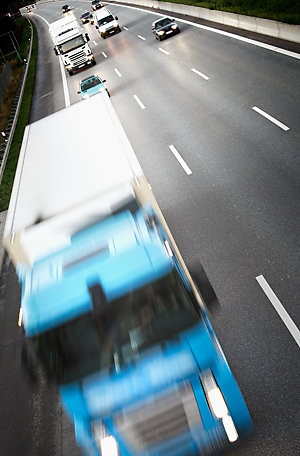 Lorries on a highway